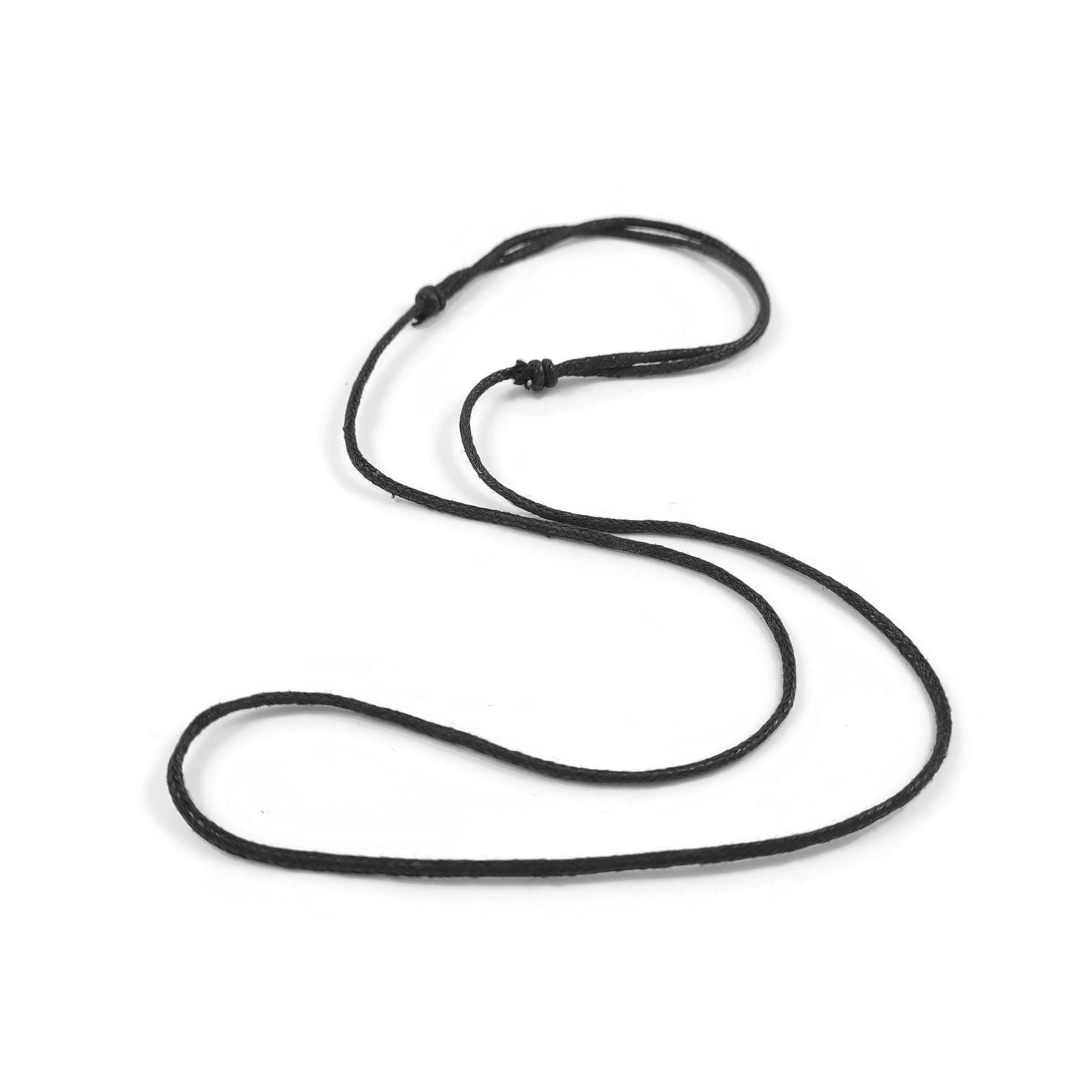 Adjustable cord necklace, Black waxed cotton string, 1mm, 2mm, Jewelry making bulk supplies