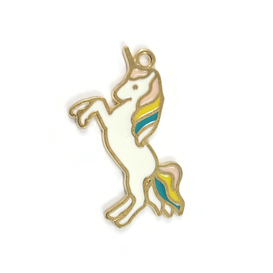 5 unicorn enamel charms, Nickel free metal pendants, Cute pendants for jewelry making