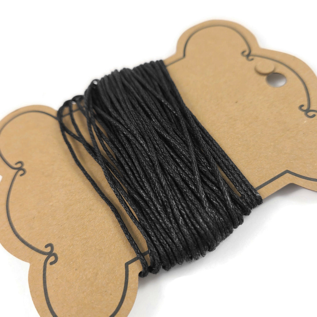 Black waxed cotton cord 1mm - 10 meters / 32.8 ft - Jewelry making string supplies