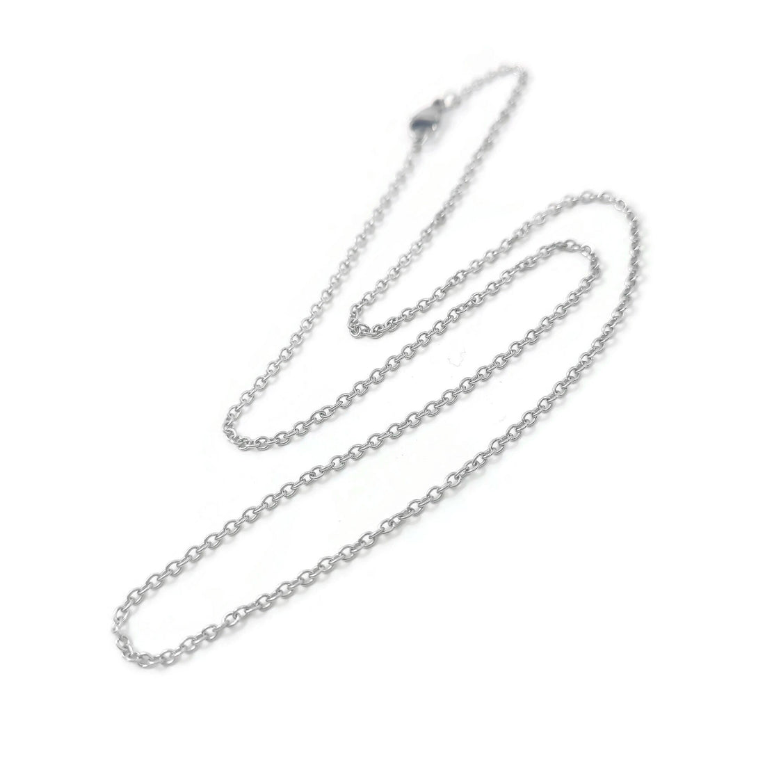 Cable chain necklace, Silver stainless steel, Bulk lot for jewelry making, 20 inches, 22 inches