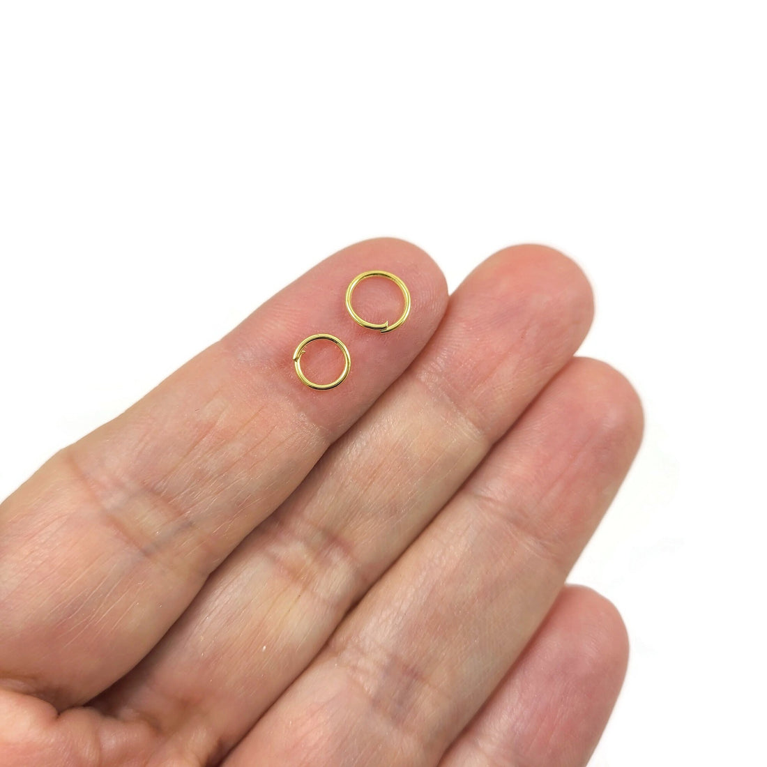 Hypoallergenic gold jump rings, 4mm, 5mm, 6mm, 7mm, 8mm, Bulk jewelry findings, Nickel free, lead free and cadmium free