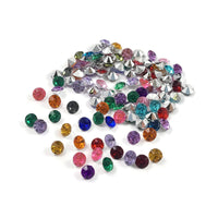 100 Chatons pointed back rhinestones, 5mm acrylic diamond cabochons, Faceted crystal for jewelry making