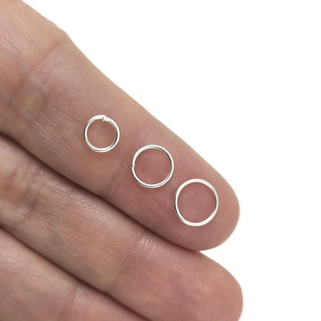 Hypoallergenic silver jump rings, 4mm, 5mm, 6mm, 7mm, 8mm, Bulk jewelry findings, Nickel free, lead free and cadmium free