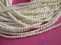 White natural bone round beads