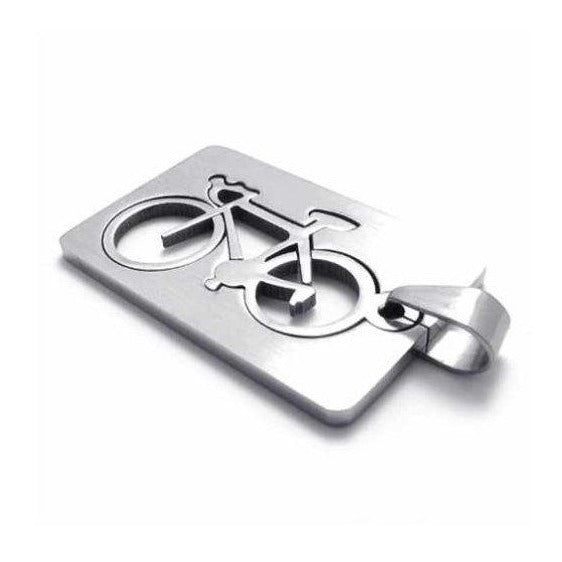 Pendentif bicyclette en acier inoxydable hypoallergénique