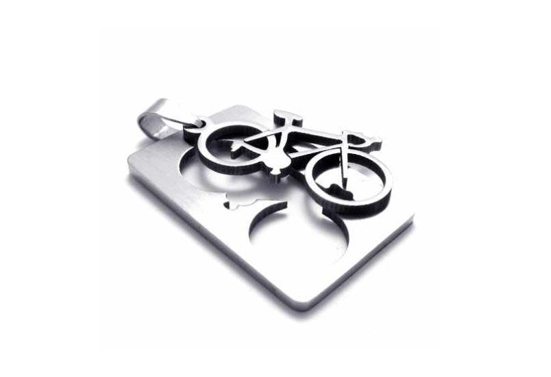 Pendentif bicyclette en acier inoxydable hypoallergénique