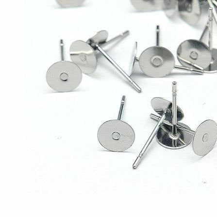 50 Tiges pour boucle d'oreille en acier inoxydable