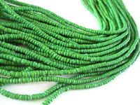 Green coconut rondelle beads 5mm