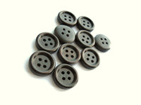 Small button - Dark Brown 4 Holes Wooden Sewing Buttons 13mm - set of 10