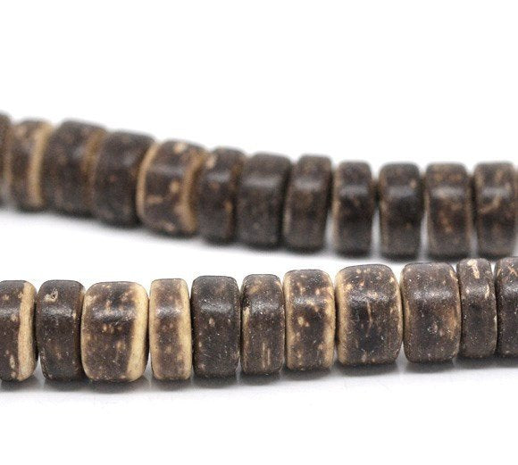 8mm natural coconut rondelle beads