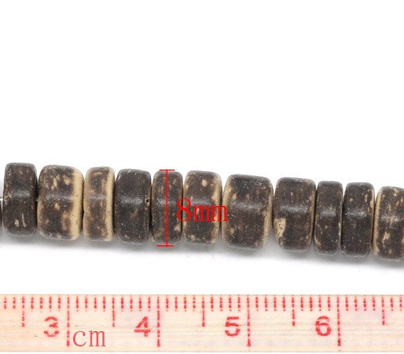 8mm natural coconut rondelle beads