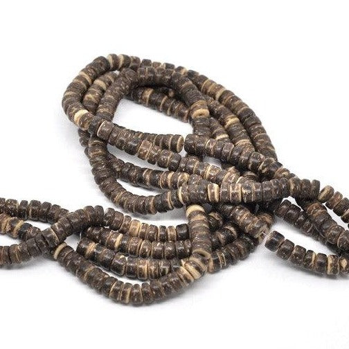 8mm natural coconut rondelle beads