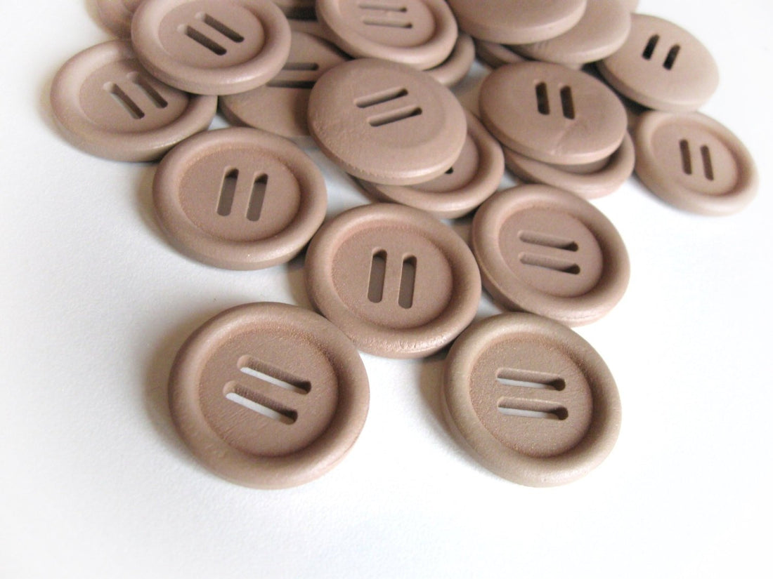 Bouton de bois beige de 2.5cm - ensemble de 6 boutons en bois