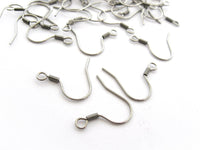 50 Surgical steel french earring hooks, Hypoallergenic & Tarnish free
