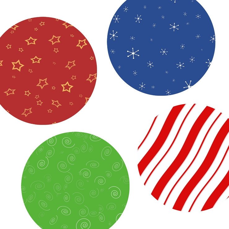 One and half (1 1/2) Inch Round Tags Images - Christmas Night - Digital Collage Sheet