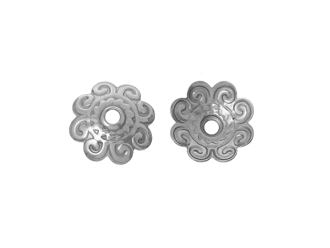 Coupelles fleurs pour perles argents 11mm lot de 20pcs