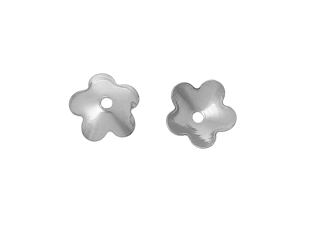 10 Coupelles fleurs pour perles argents 6mm lot de 50pcs