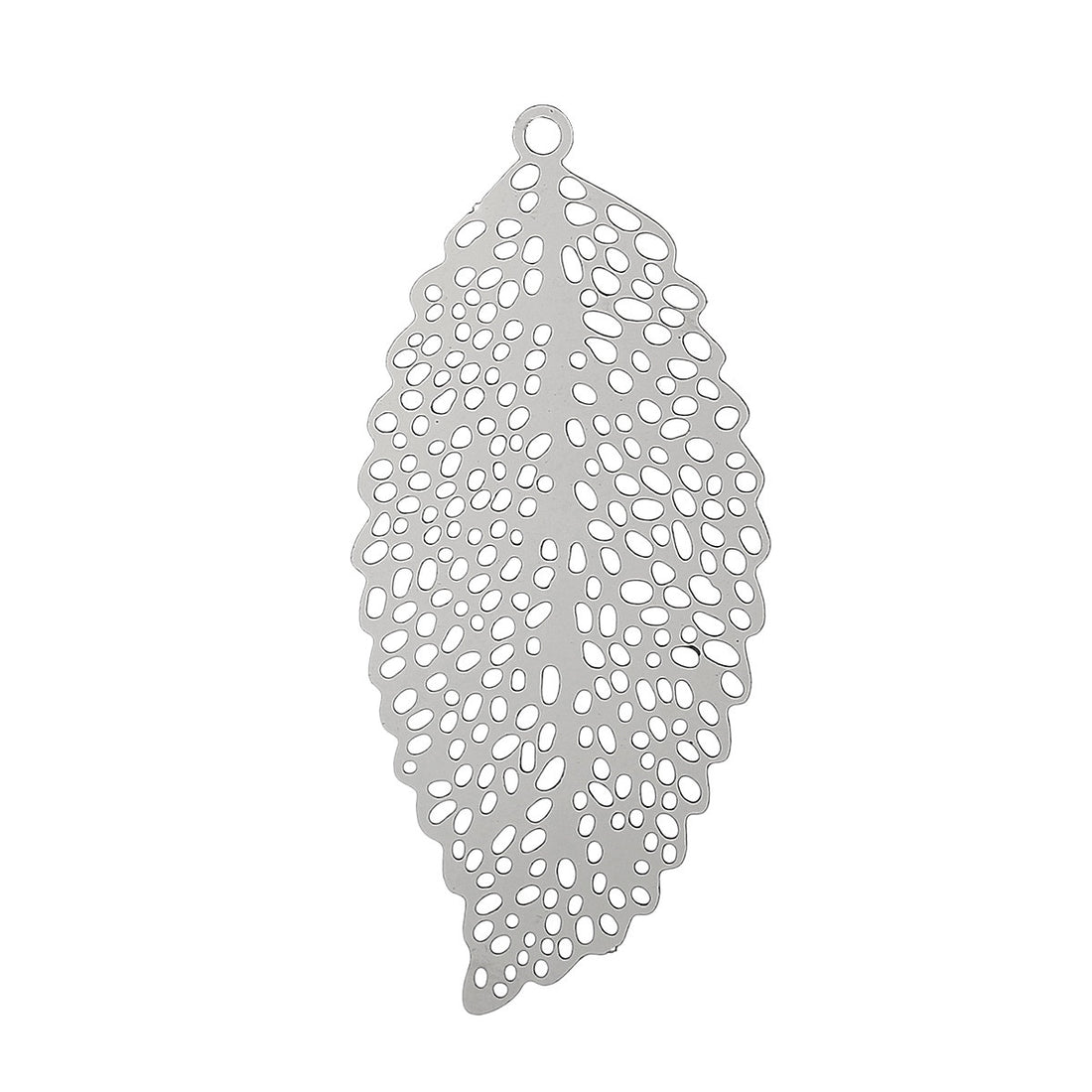 Pendentif feuille en acier inoxydable hypoallergénique