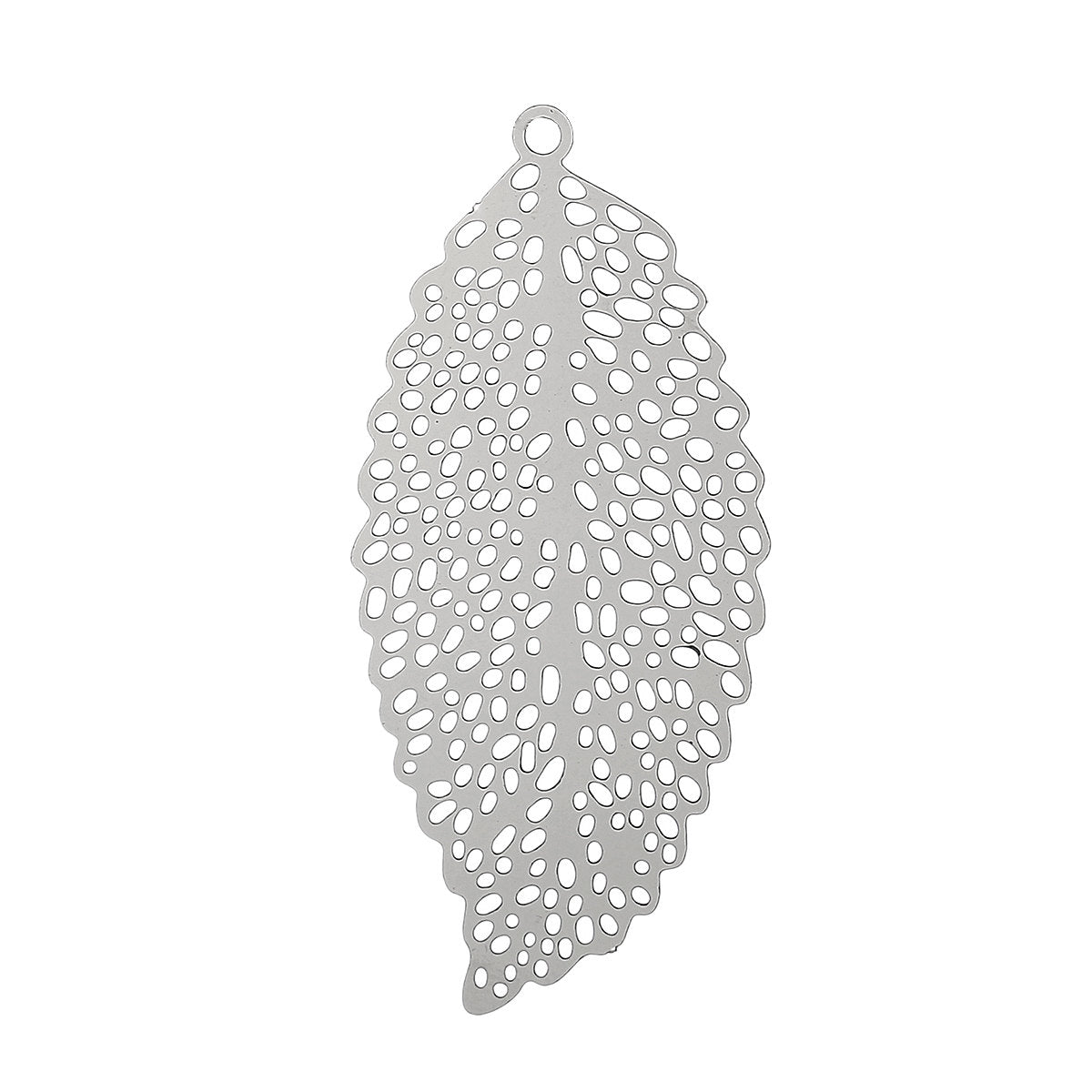 Pendentif feuille en acier inoxydable hypoallergénique