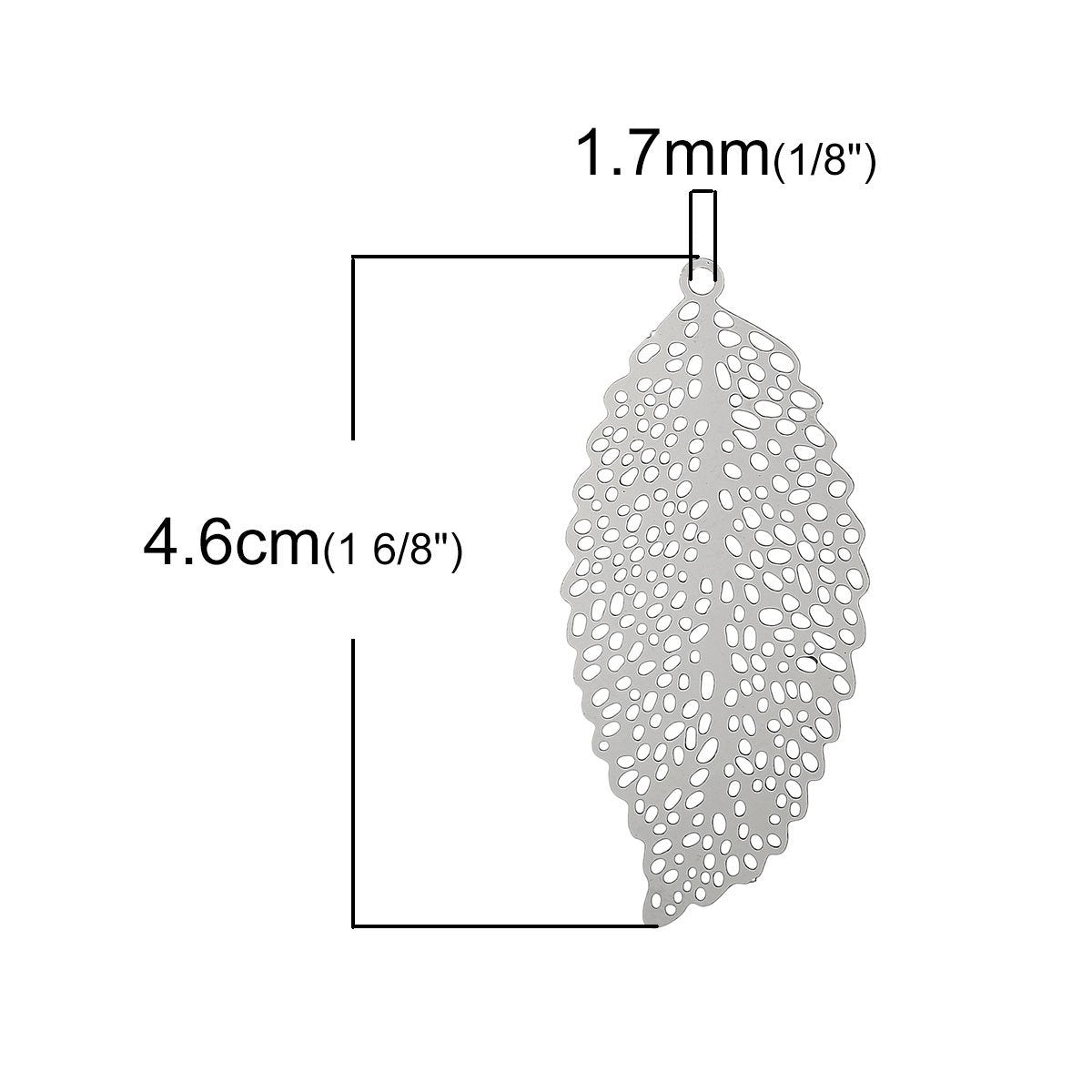 Pendentif feuille en acier inoxydable hypoallergénique