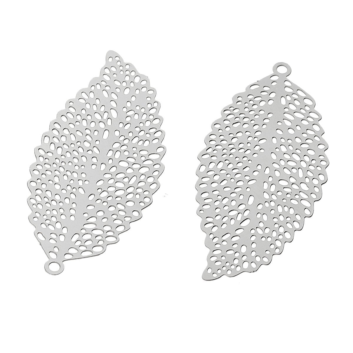 Pendentif feuille en acier inoxydable hypoallergénique