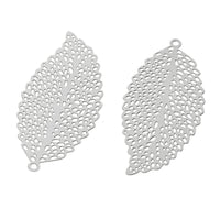 Pendentif feuille en acier inoxydable hypoallergénique
