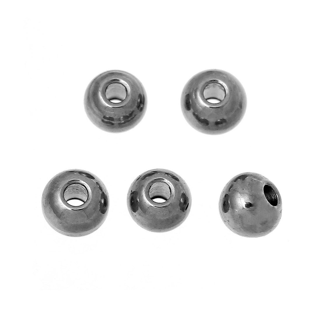 50 Perles 3mm en acier inoxydable hypoallergénique