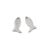 10 Tiny fish charms stainless steel hypoallergenic charms