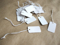 Jewelry price tags - Blank white rectangle tags - Set of 50