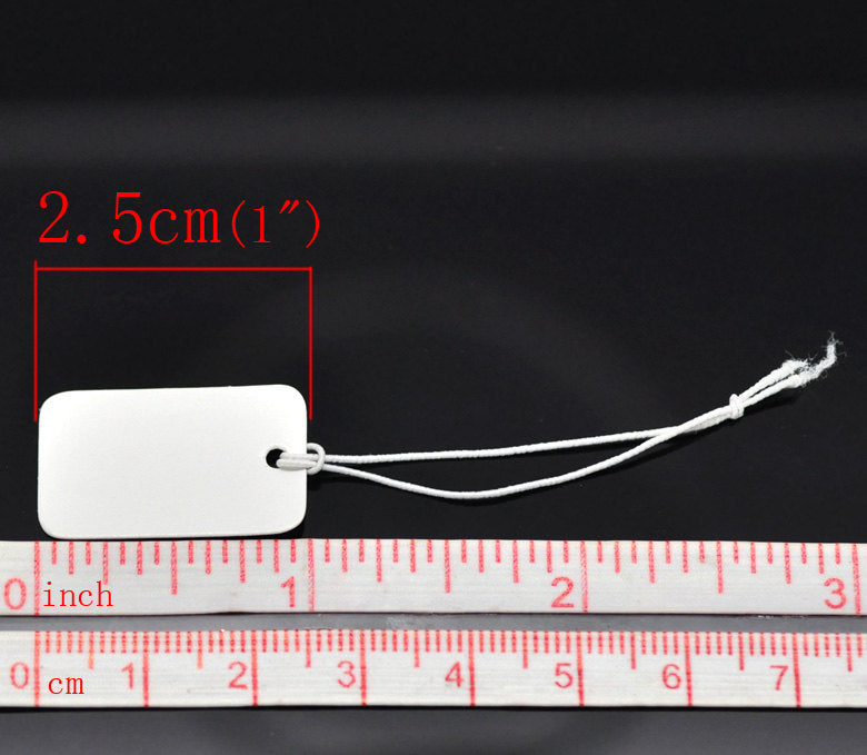 Jewelry price tags - Blank white rectangle tags - Set of 50