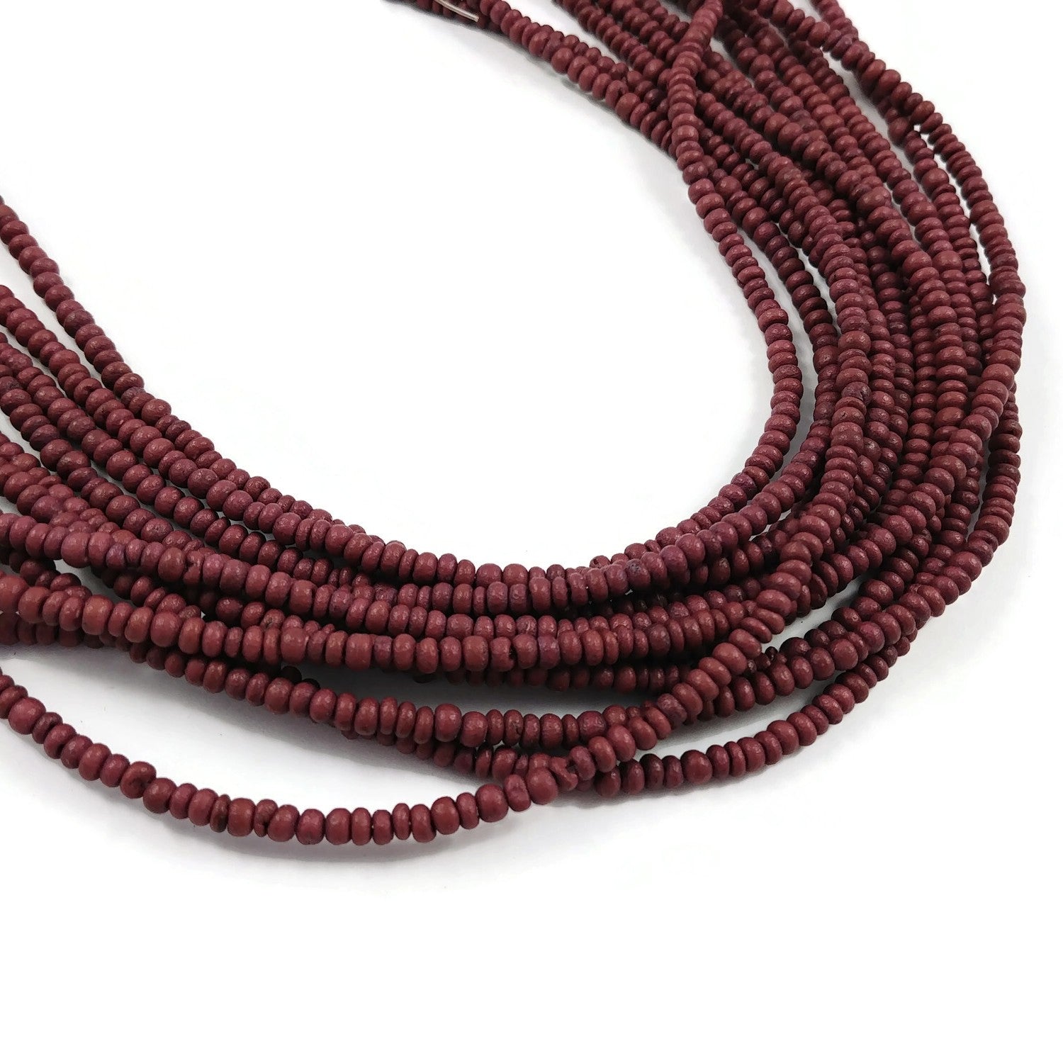 Tiny colorful coconut beads, 3mm wooden seed beads