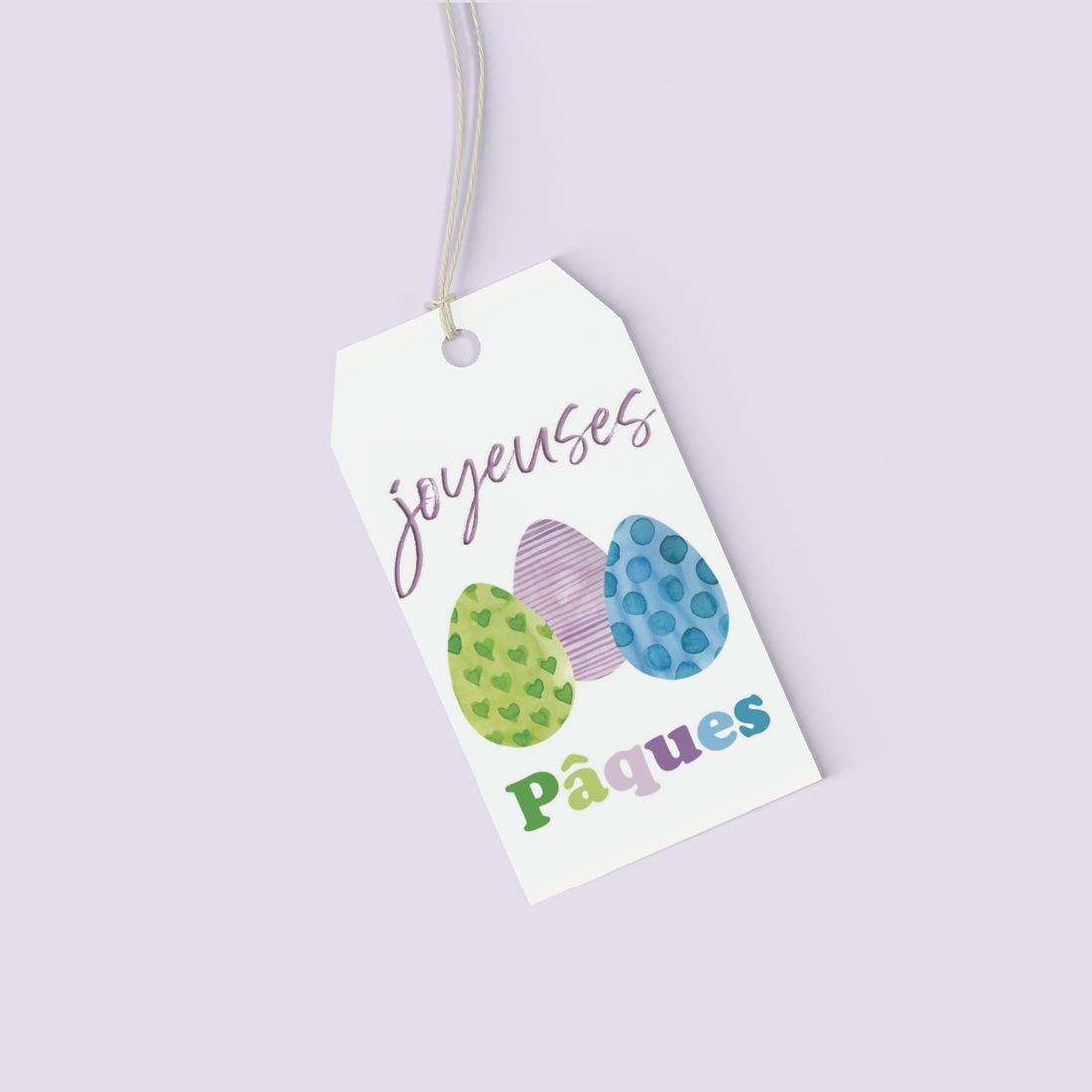 Étiquette JOYEUSES PAQUES cocos - Étiquette cadeau à imprimer - Téléchargement instantané