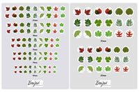 Images digitales cabochon - Feuilles - Cabochon rond à imprimer en 7 grandeurs